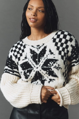 Pilcro Crew-Neck Nordic Sweater | Anthropologie (US)