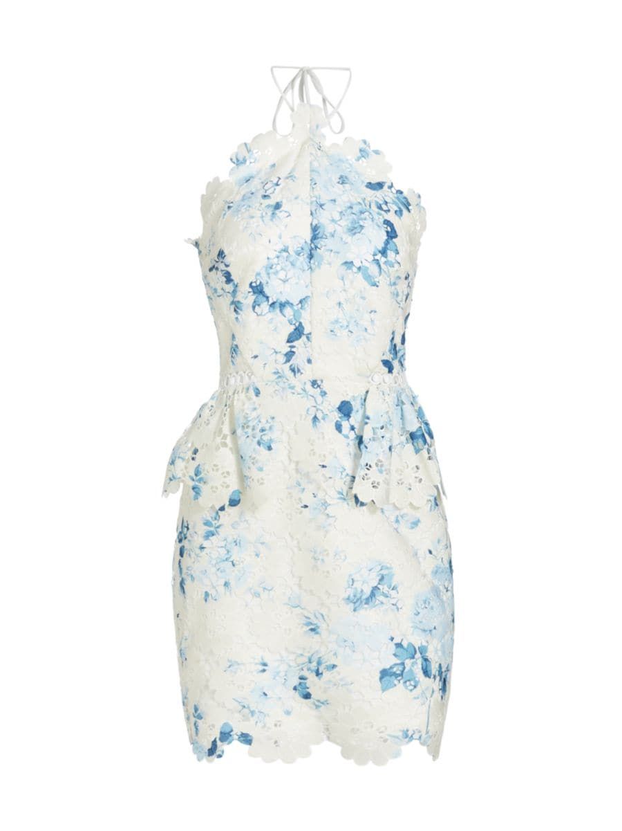 Wisteria Printed Lace Minidress | Saks Fifth Avenue