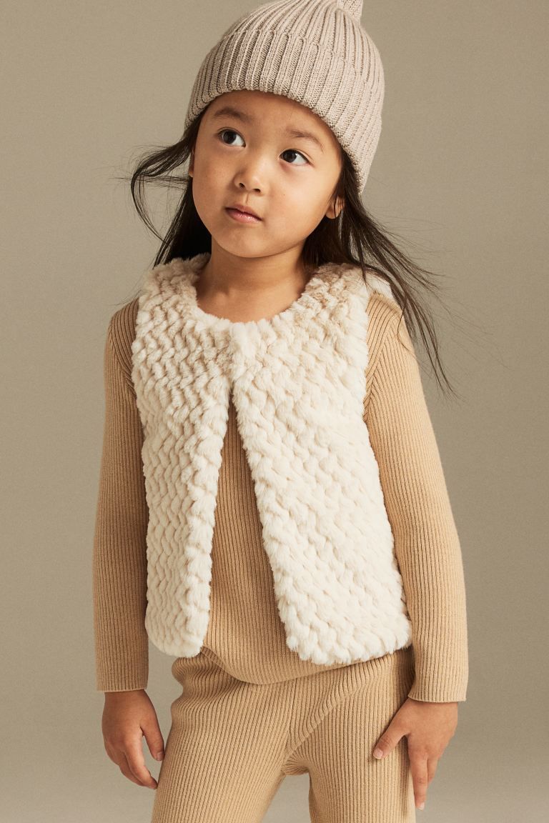 Fluffy Vest - Light beige - Kids | H&M US | H&M (US + CA)