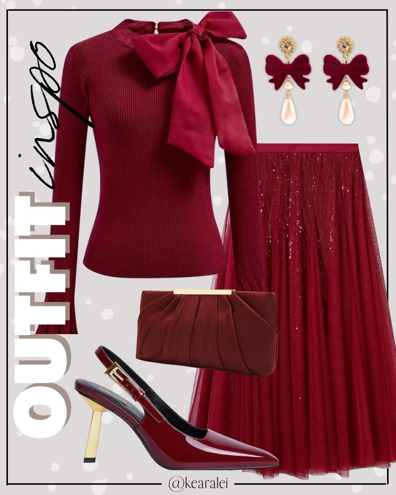 Holiday outfit, Christmas outfits, Thanksgiving outfit, monochromatic outfit, burgundy red Women Bow Tied Long Sleeve Knit Top Mock Neck Slim Fitted Elegant Blouses Top Solid Wrap Pullover Tops with maroon burgundy wine sequin Sequins Tulle Skirts Elastic Waist Mesh Midi Holiday Flowy Layered Red Skirt and burgundy pointed toe kitten heels patent leather Slingback Heels Closed Toe Stiletto High Heels Holiday shoes maroon suede bow earrings pearl drop earrings pleated satin suede velvet clutch purse handbag formal dressy elegant Christmas party holiday party looks velvet hair bow chunky gold plated necklaces bracelets j.crew Amazon finds gift guide
.
.
.
Thanksgiving outfit, table tablescape, Christmas outfits, holiday outfit, holiday dress dresses Christmas decor, Christmas outfit, garland, tree, wreath, gift guide for her him gift guides husband dad brother uncle grandpa father in law mom mother in law sister bff friend teenage son daughter kids toddlers baby girl boy, deals sales sale alert Amazon fashion, teacher outfits, business casual, casual outfits, neutrals, street style, Midi skirt, Maxi Dress, Swimsuit, Bikini, Travel, skinny Jeans, Puffer Jackets, Concert Outfits, Cocktail Dresses, Sweater dress, Sweaters, cardigans Fleece Pullovers, hoodies, button-downs, Oversized Sweatshirts, Jeans, High Waisted Leggings, dresses, joggers, fall Fashion, winter fashion, leather jacket, Sherpa jackets, Deals, shacket, Plaid Shirt Jackets, apple watch bands, lounge set, Date Night Outfits, Mom jeans, shorts, sunglasses, Romper, jumpsuit, Airport outfits, biker shorts, Weekender bag, plus size fashion, Stanley cup tumbler, boots booties tall over the knee, ankle boots, Chelsea boots, pointed toe, chunky sole, heel, high heels, mules, clogs, sneakers, slip on shoes, Nike, adidas, vans, dr. marten’s, ugg slippers


#LTKGiftGuide #LTKootd #LTKHoliday