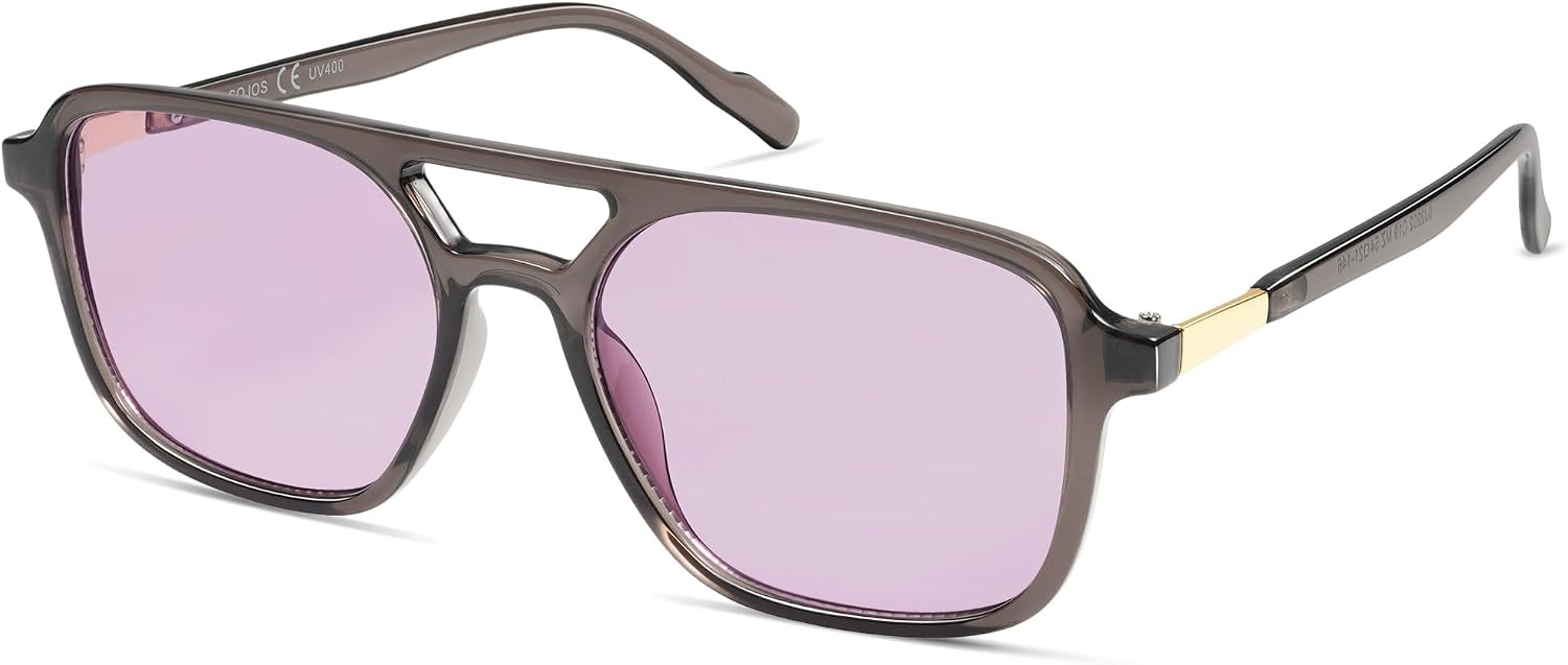 SOJOS Retro Aviator Sunglasses Womens Mens,Trendy Rectangle Shades SJ2202 | Amazon (US)
