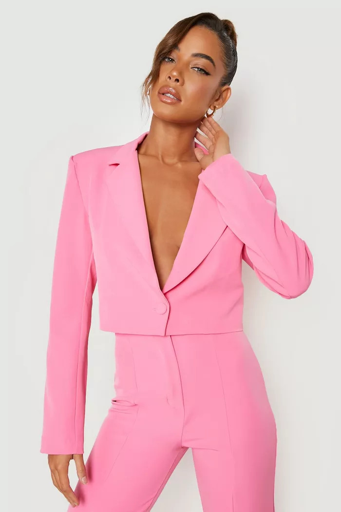Tailored Cropped Blazer | Boohoo.com (US & CA)
