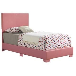 AndMakers Aaron Pink Upholstered Twin Panel Bed PF-G1880-TB-UP - The Home Depot | The Home Depot