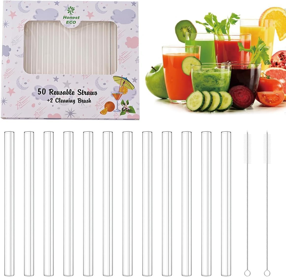 Sturdy Plastic Straws Short Stir Sticks Reusable Drinking Straws with 2 Straw Cleaners for Kids c... | Amazon (US)