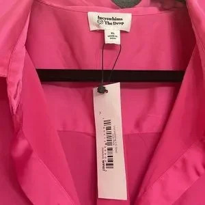 NWT pink satin button up blouse | Poshmark