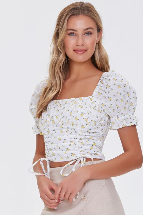Floral Print Puff-Sleeve Top | Forever 21 (US)