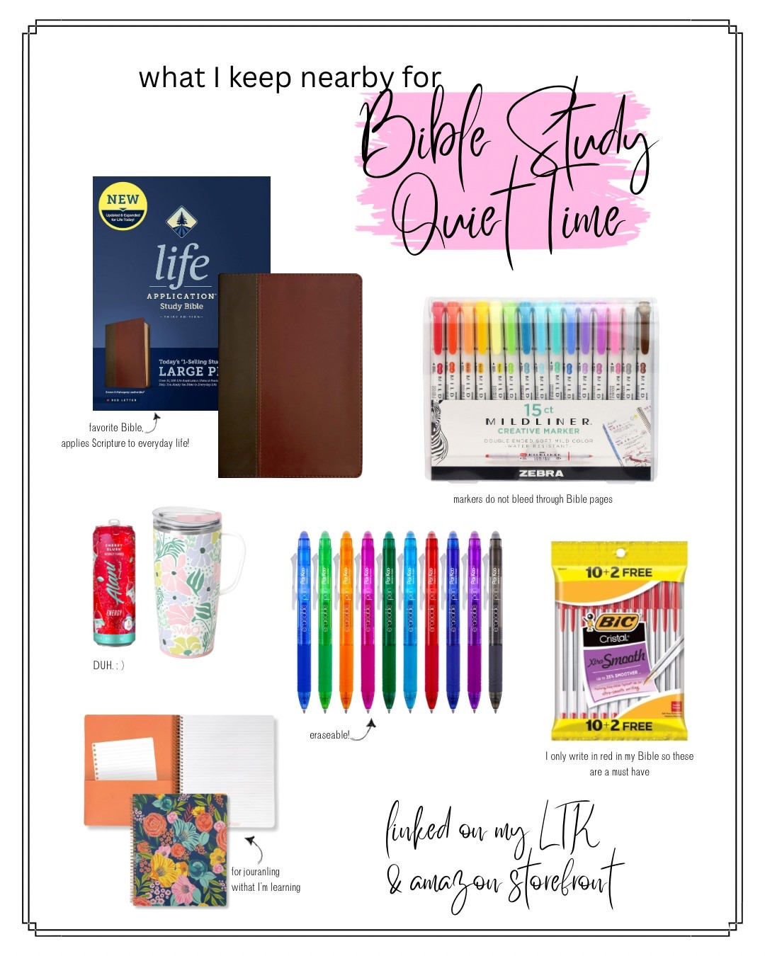 Everything I have on hand when I study my Bible!!🙏🏼💕

#LTKFindsUnder50 #LTKOver40 #LTKGiftGuide