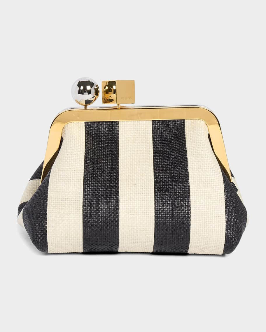 Jacquemus Le Berlingot Striped Rond-Carre Clutch Bag | Neiman Marcus