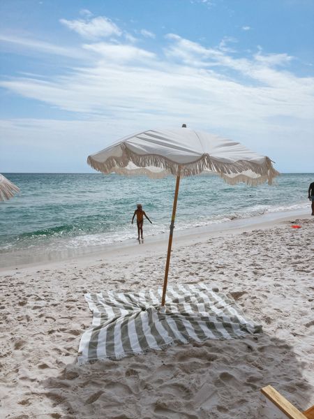 Beach towel and umbrella 