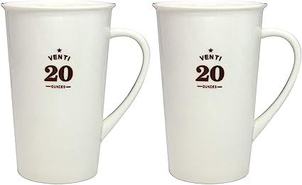 Momugs Classic Style Simple Pure Large Milk Coffee Mug Set of 2, Tall White Ceramic Coffee Cup, 2... | Amazon (US)
