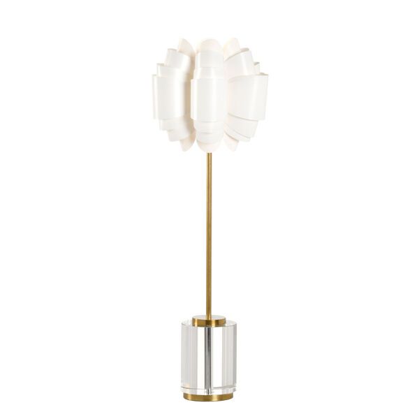 Brass and White One-Light 5-Inch Opera Lamp | Bellacor
