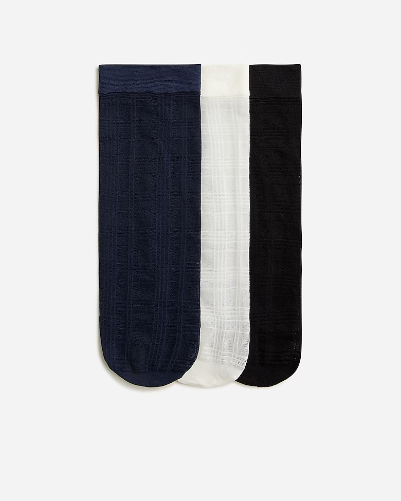 Sheer plaid socks three-pack | J. Crew US