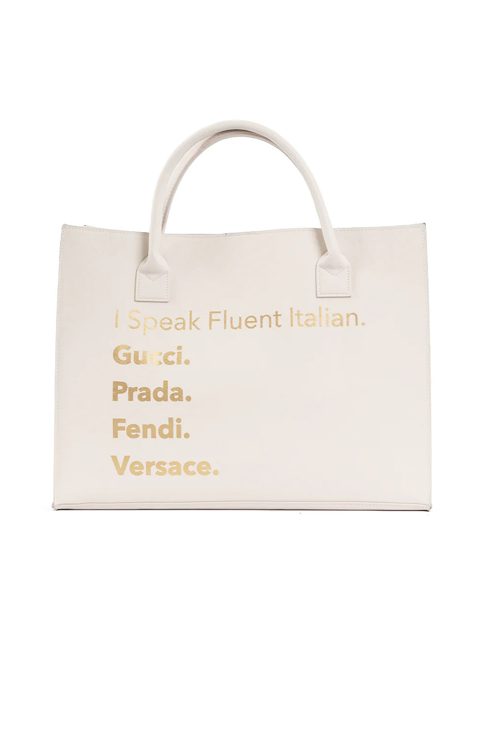 MODERN VEGAN TOTE - Fluent Italian (Ivory) | Los Angeles Trading Co