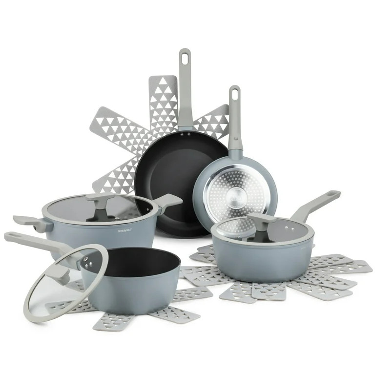 Thyme & Table Nonstick Eden Cookware, 12-Piece Set, Cool Grey | Walmart (US)