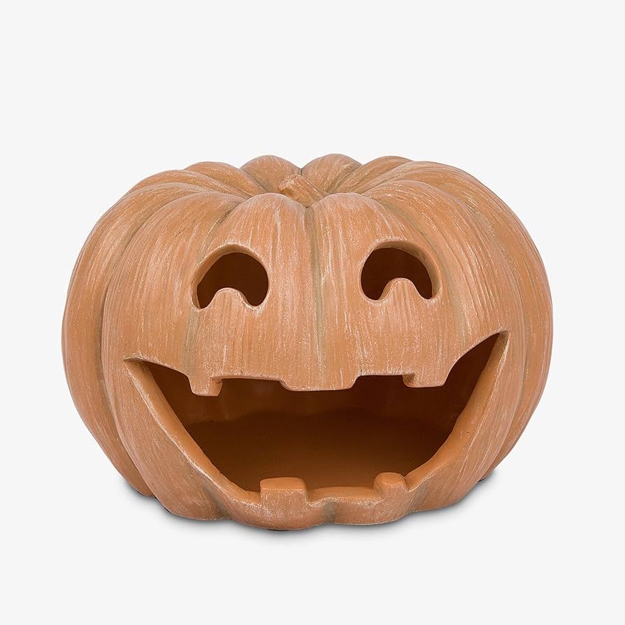 Luminara Orange Jack-o'-Lantern Pumpkin Tealight Holder (10" x 6.75") Dry Brush Resin Halloween D... | Amazon (US)