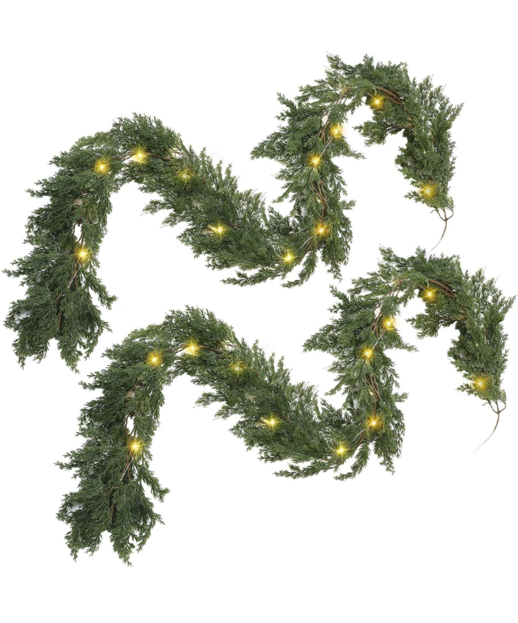 Guirnalda de cedro de Navidad con luces LED artificiales de pino ciprés con guirnalda de Navidad

#LTKCon #LTKHolidaySale #LTKSeasonal