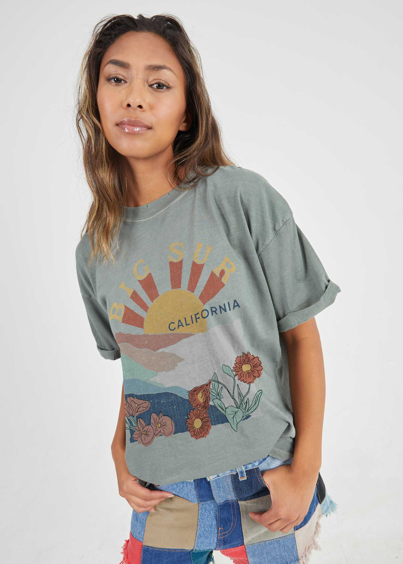 GirlDangerous: Big Sur Army Green Boyfriend Tee | Girl Dangerous