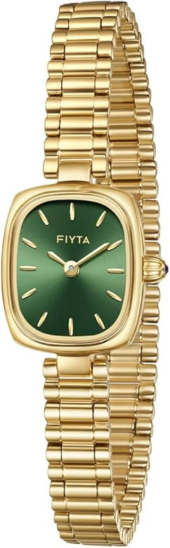 Small Gold Watch Series Women's Watch, Rectangular Case, Adjustable Stainless Steel Bracelet, Wra... | Amazon (US)