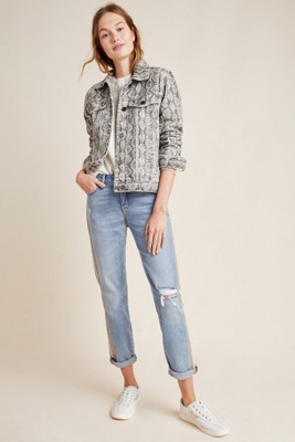 Pilcro Mid-Rise Striped Slim Boyfriend Jeans | Anthropologie (US)