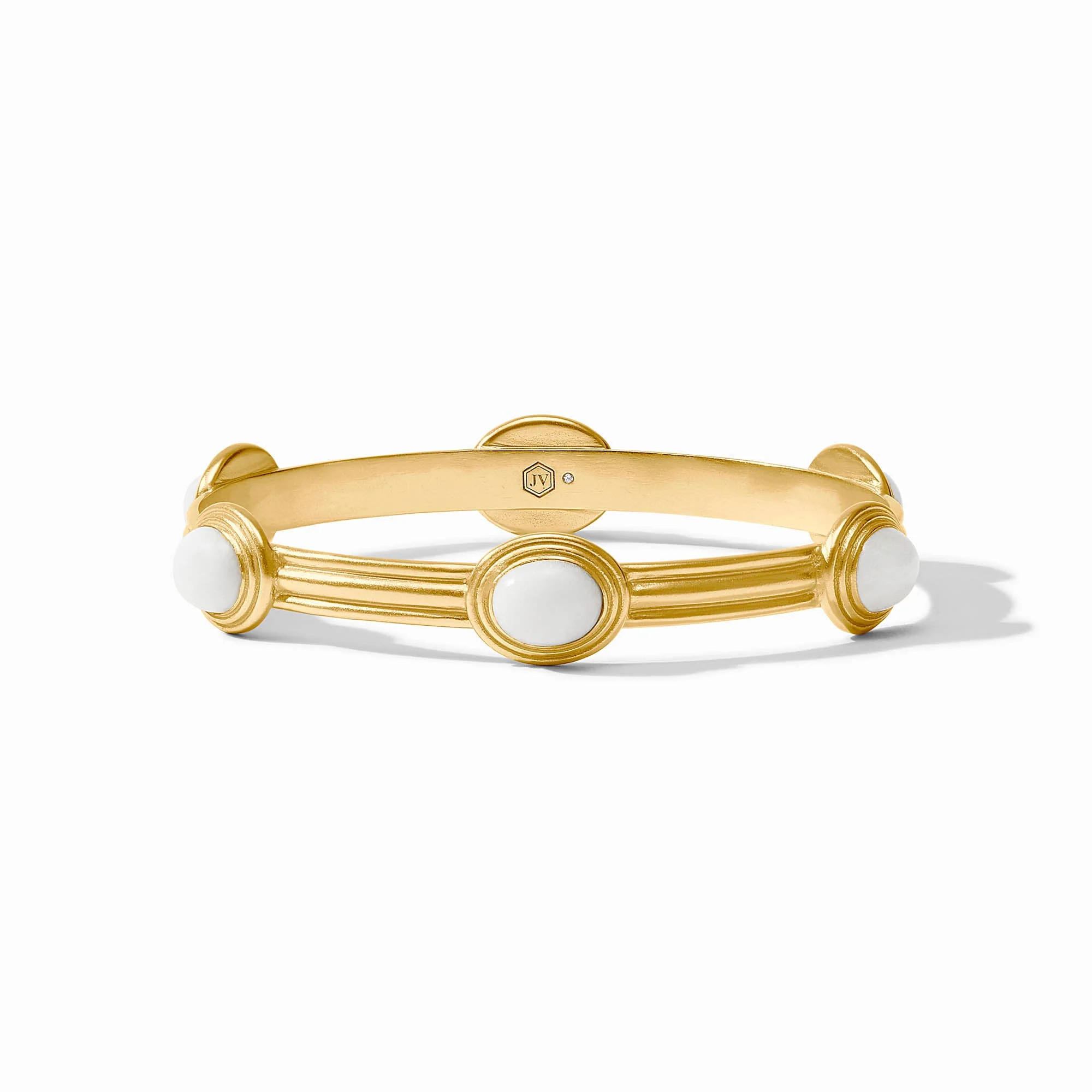 Portofino Stone Bangle - White Jade / Large | Julie Vos