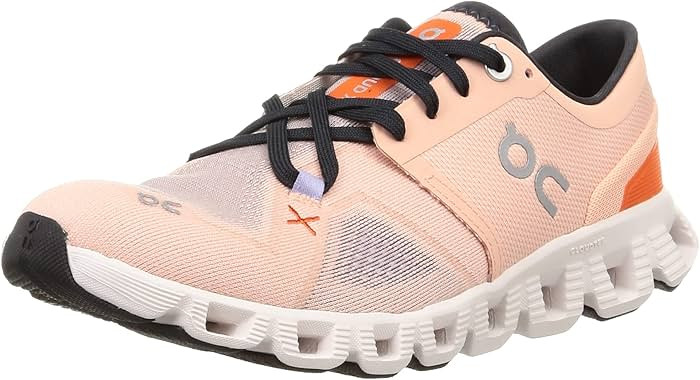 On Women's Cloud X 3 Sneakers, Rose/Sand, Pink, 7 Medium US | Amazon (US)