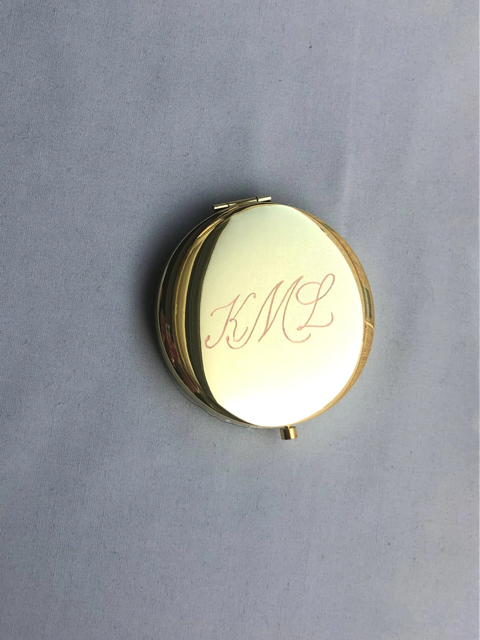 Calligraphy Monogram Engraved Compact Mirror Gold Rose Gold Black Christmas Gift Mom Best Friend ... | Etsy (US)