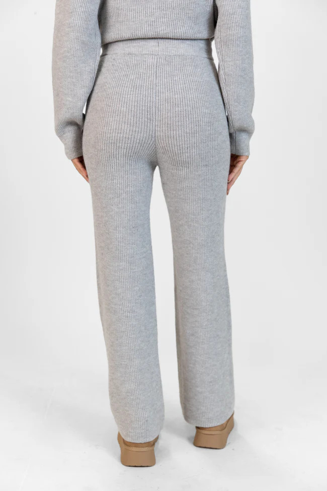 Cloud Chaser Grey Sweater Knit Pants | Pink Lily