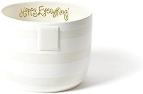Happy Everything White Stripe Mini Bowl | Amazon (US)
