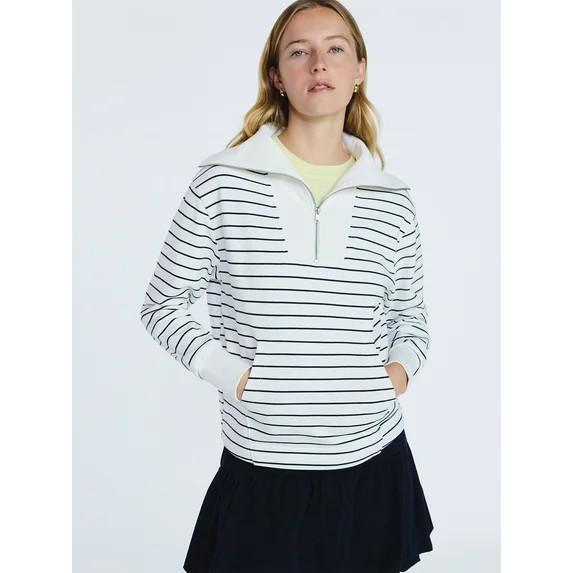 Free Assembly Women's and Women's Plus Sailor Collar Sweatshirt with Long Sleeves, Sizes XS-4X | Walmart (US)