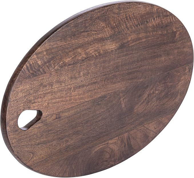 Creative Co-Op Oval Wood Charcuterie Handle, Gray Cheese/Cutting Board | Amazon (US)
