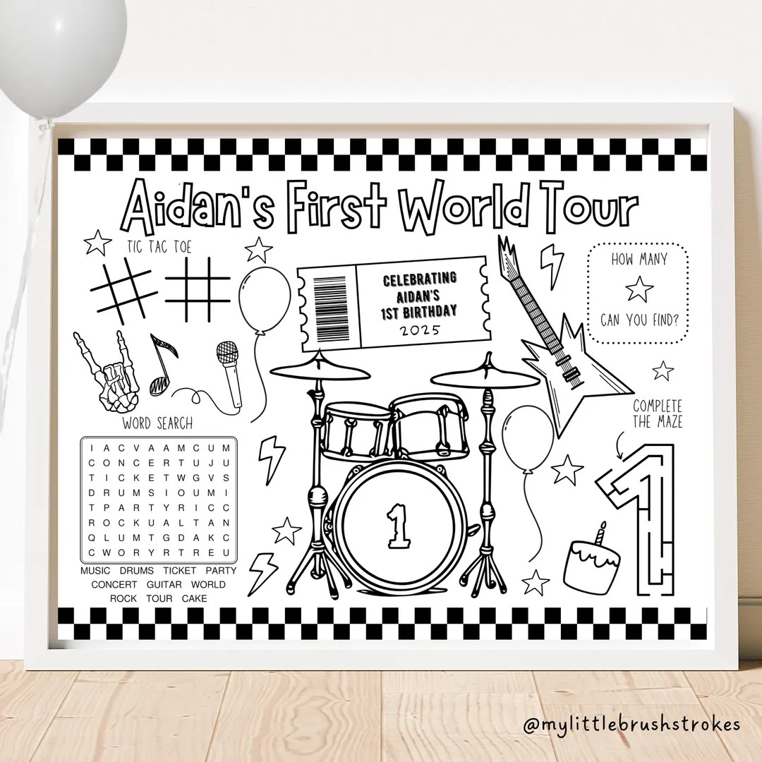 First World Tour Birthday Party Activity Sheet | World Tour Party Favor | Concert Themed Party Co... | Etsy (US)