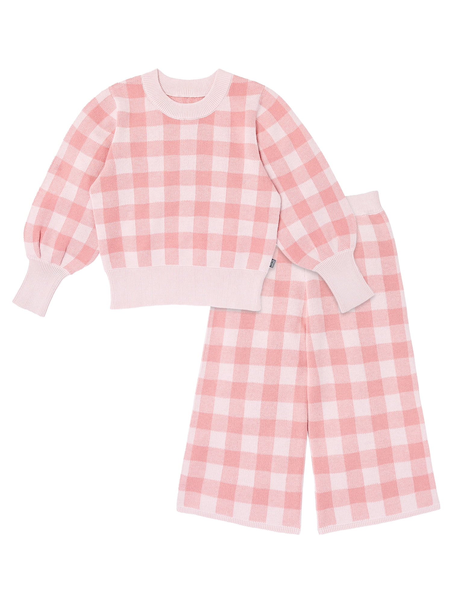 Modern Moments by Gerber Toddler Girl Jacquard Sweater Knit with Wide Leg Pant Set, Sizes 12M-5T | Walmart (US)