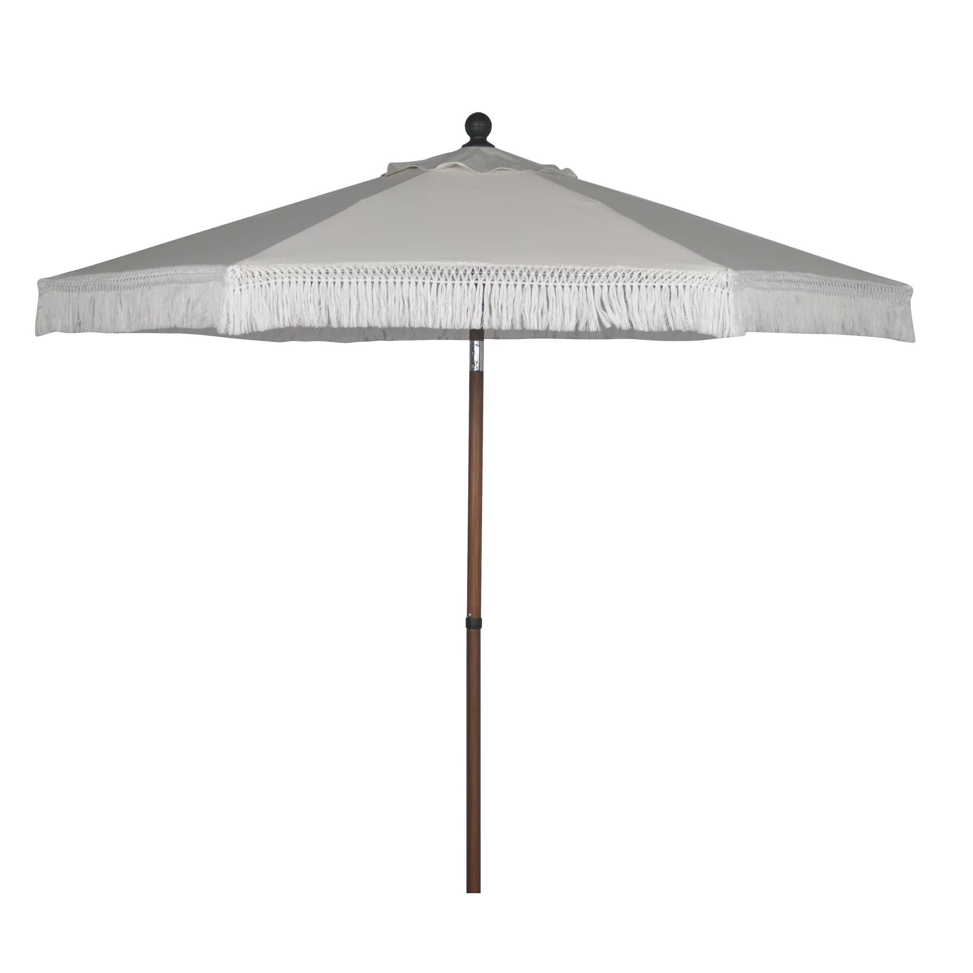 Better Homes & Gardens Ventura 7.5’ Fringe Push-Up & Tilt Patio Umbrella, White | Walmart (US)