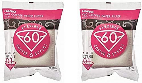 [2pcs Set] Hario V60 Misarashi Coffee Paper Filter (Size 01, 100 Count, White) 200 Total | Amazon (US)
