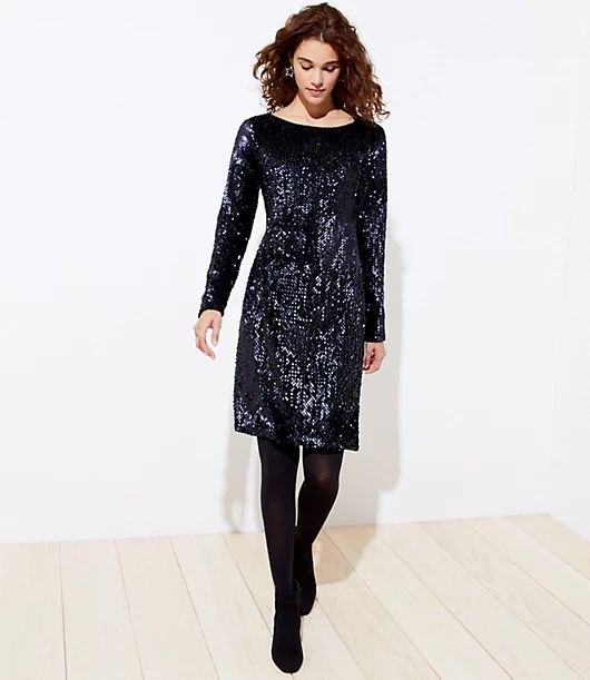 Sequin Velvet Dress | LOFT | LOFT