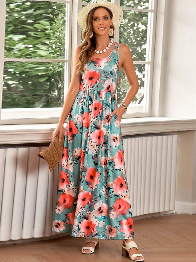 Floral Print Hidden Pocket Dress | SHEIN