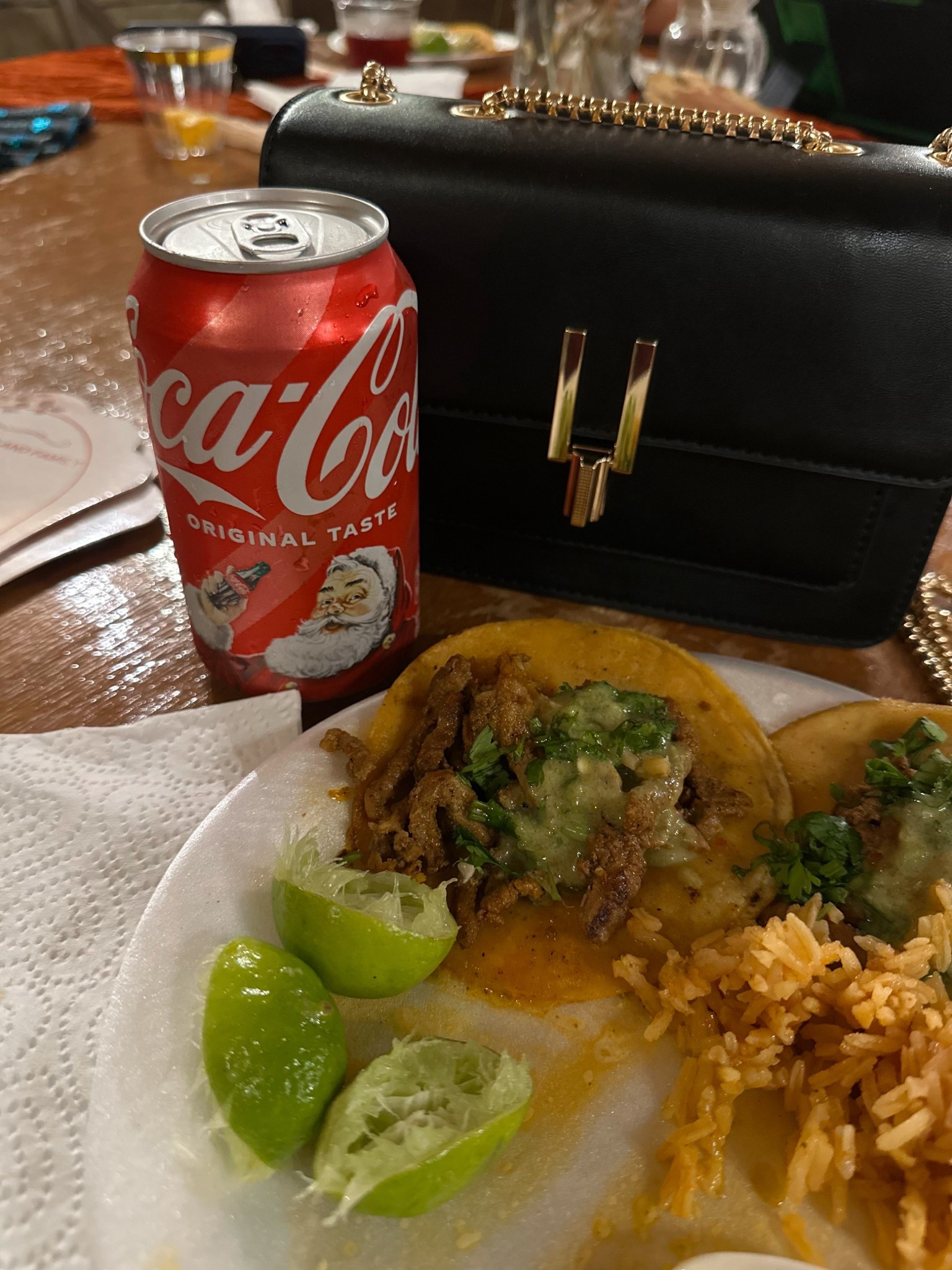 Little black bag: quick pic with some delicious tacos and a Coke 😋 

#LTKCyberWeek #LTKdayinmylife #LTKWedding