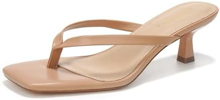 LULLASONG Women's Kitten Heels Sandals Square Open Toe Flip Flop Heels 1.8-2 Inch Heeled Sandals ... | Amazon (US)