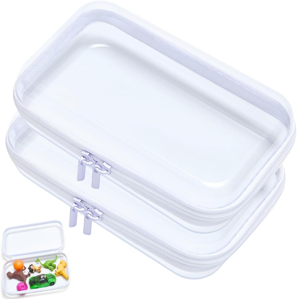 Clear Hard Shell Zipper Case, Upgraded Thicker Transparent Plastic Bins for Organizing, See Throu... | Amazon (US)