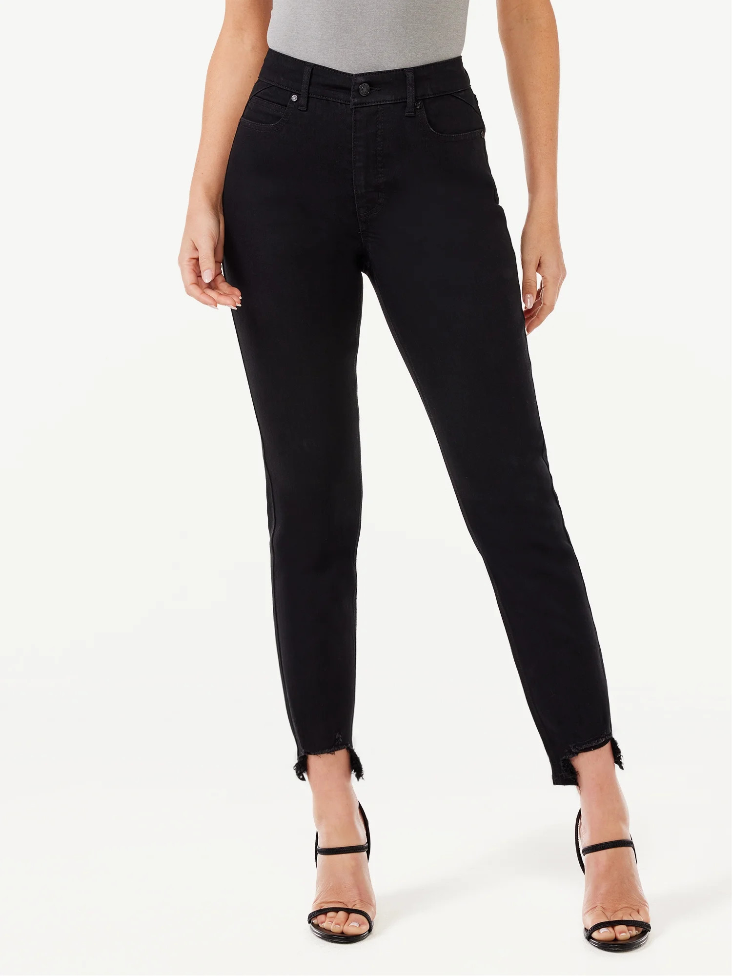 Sofia Jeans by Sofia Vergara Women's Adora High Rise Curvy Girlfriend Chew Hem Jeans | Walmart (US)