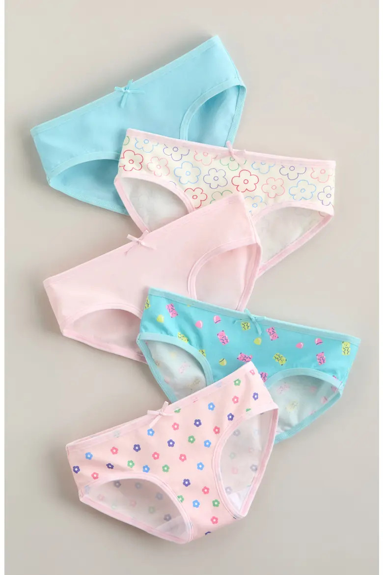 Kids' Assorted 5-Pack Stretch Cotton Hipster Briefs (Women) | Nordstrom | Nordstrom
