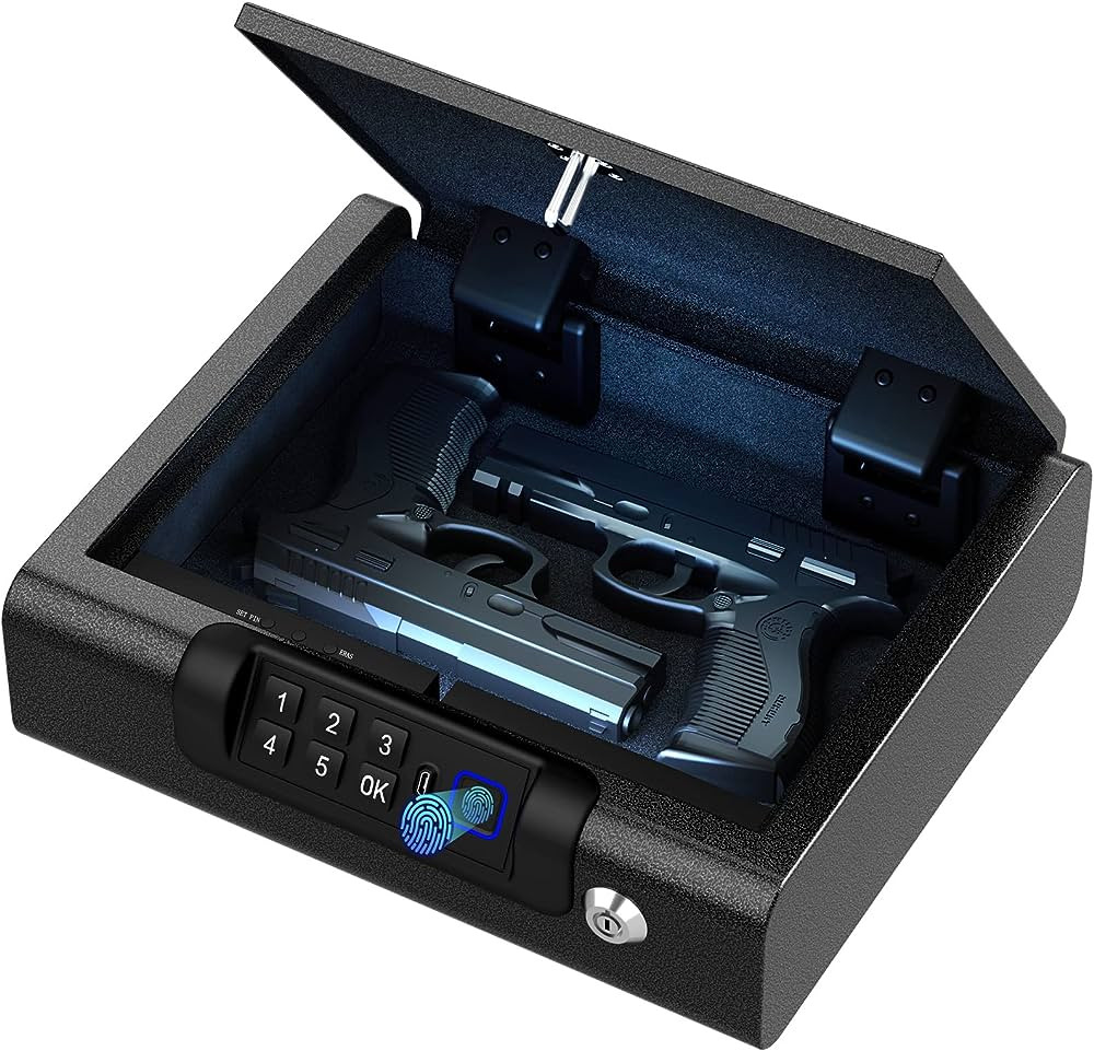 Gun Safe,Biometric Gun Safe for Pistols 3-Ways unlock Safe Fingerprint Digital PIN Key Unlock wit... | Amazon (US)