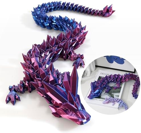 24" Large 3D Printed Dragon,Flexible Articulated Crystal Dragon Fidget Toy,Cool Big Dragon Toy,Hu... | Amazon (US)