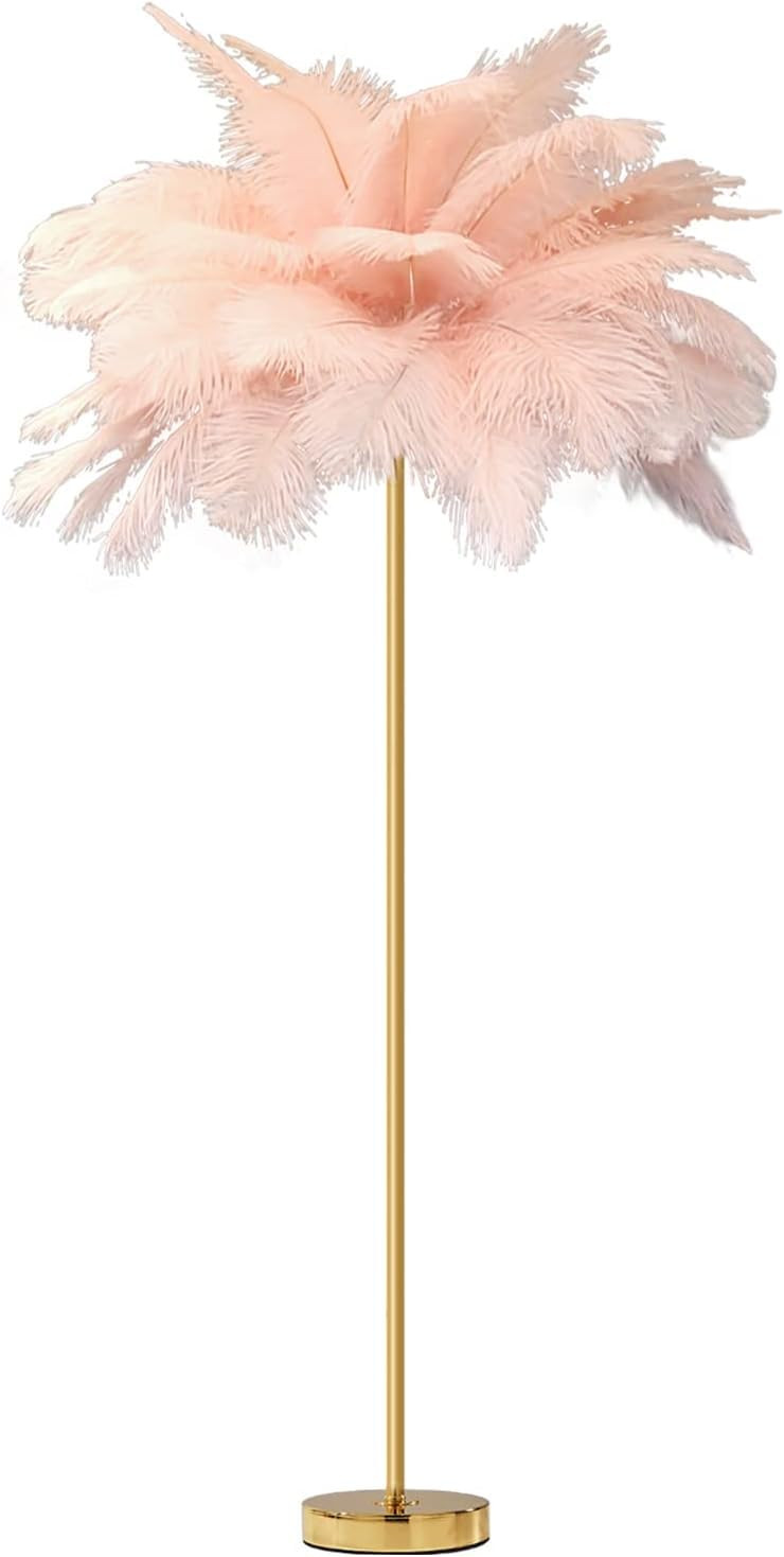 Ostrich Feather Floor Lamp Simple Modern Ostrich Feather Lamps 63in Tall Standing Lighting Unique... | Amazon (US)
