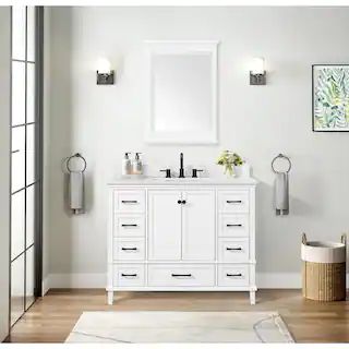 Home Decorators Collection Merryfield 43 in. W x 22 in. D x 35 in. H Single Sink Freestanding Bat... | The Home Depot