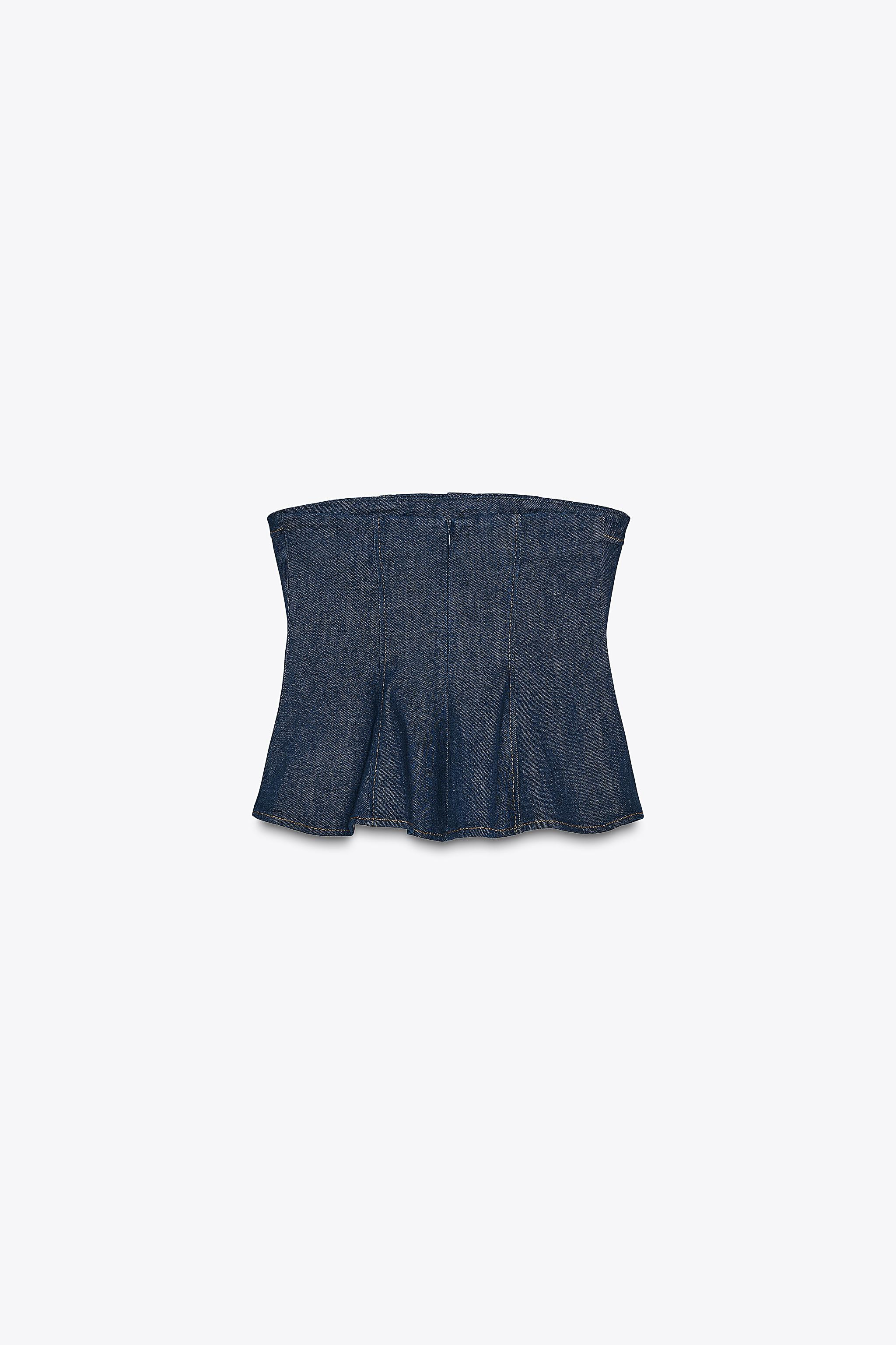 Z1975 DENIM PEPLUM TOP | Zara US