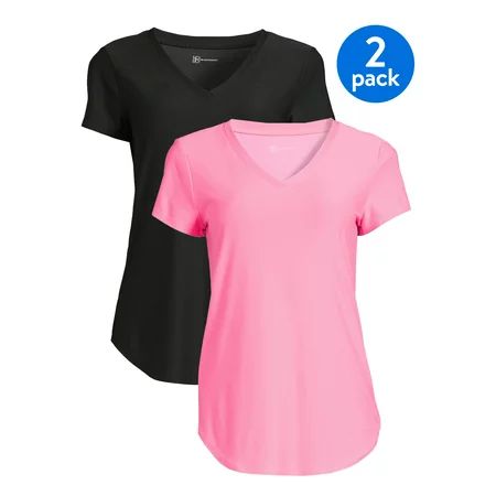 No Boundaries Juniors’ Short Sleeve Brushed V-Neck T-Shirt 2-Pack | Walmart (US)