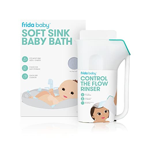 Frida Baby Soft Sink Baby Bath and Control The Flow Rinser Cup Bundle | Bathtime Essentials for Infants | Amazon (US)