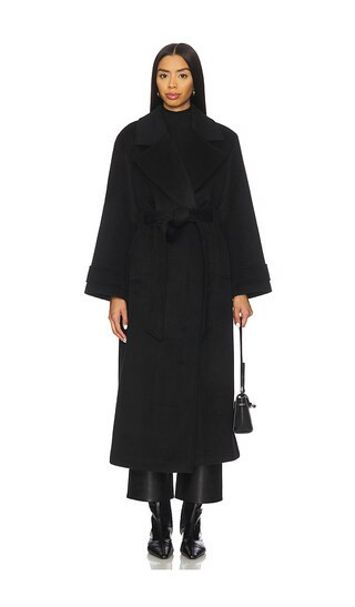 ALIGNE George Wrap Coat in Black. - size 4 | Revolve Clothing (Global)