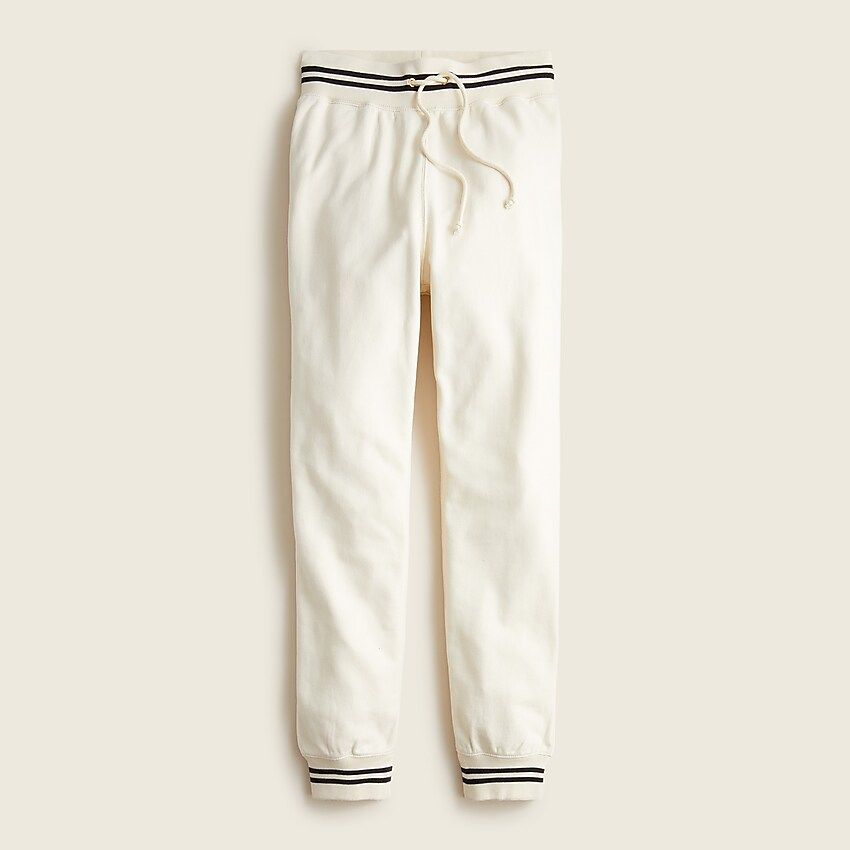 University terry sweatpant with striped cuffs | J.Crew US